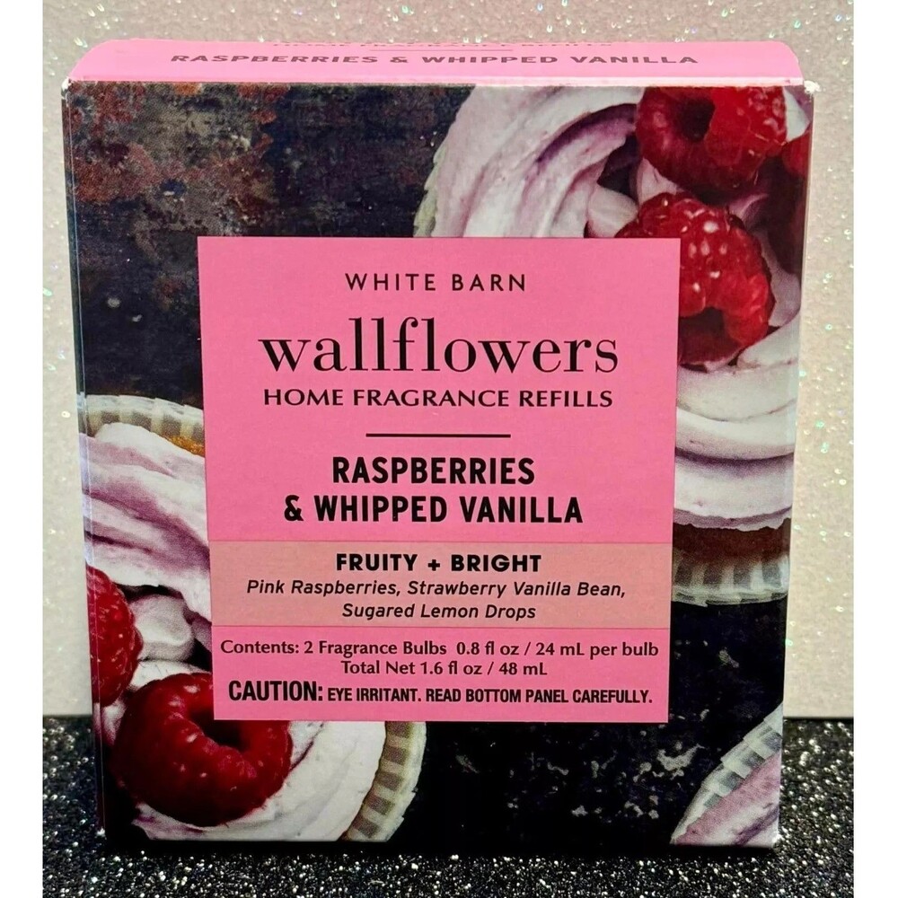 Bath & Body Works RASPBERRIES & WHIPPED VANILLA Wallflower Refill X2